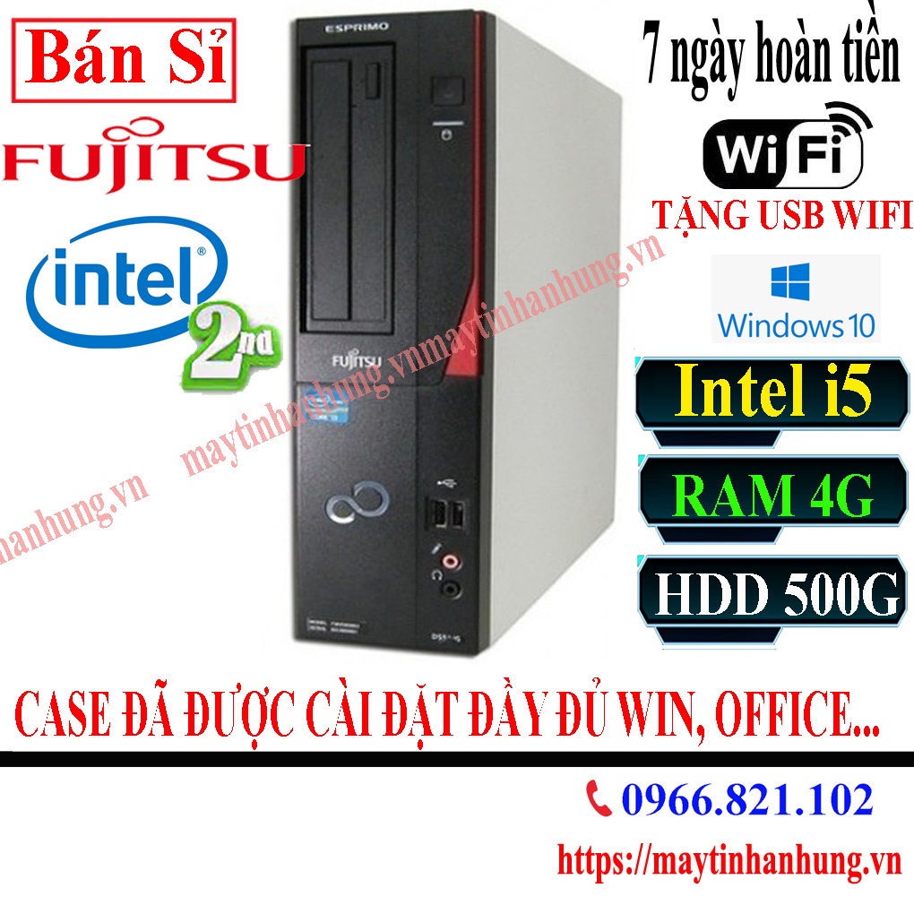 Máy tính Đồng Bộ để bàn Fujitsu  intel Core i5/4G/HDD500G hàng nhập khẩu NHẬT - Tặng kèm usb wifi
