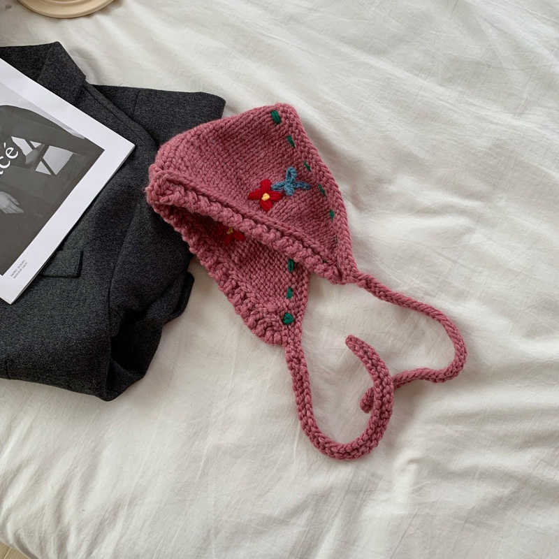 Khăn Trùm Đầu Dệt Kim Bảo Vệ Tai Thời Trang Mùa Đông Dành Cho Nữ