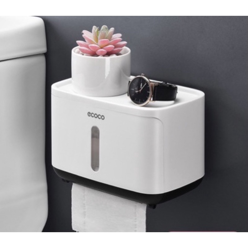 Hộp đựng giấy vệ sinh ECOCO chống thấm cao cấp không khoan tường E1807