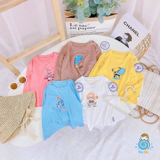 Áo dài tay cotton in hình thú cho bé trai bé gái 8kg-20kg Áo dài tay thun lạnh mềm cho bé BB Angel-DT01