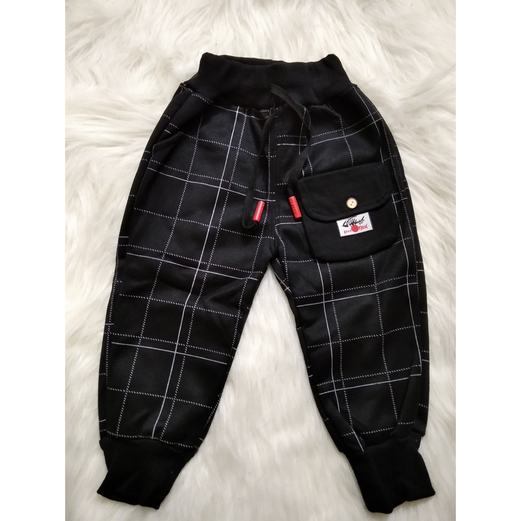 Quần nỉ Beemo Phối TAG DA, Quần nỉ da cá cho bé dáng Jogger năng động dễ phối đồ