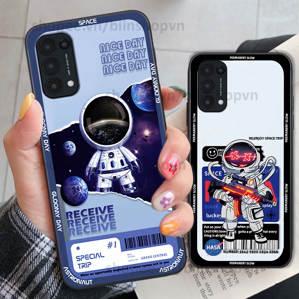 Ốp Oppo Reno5 4G / Reno5 5G / Reno 5 phi hành gia vũ trụ space.x siêu đẹp, thời trang