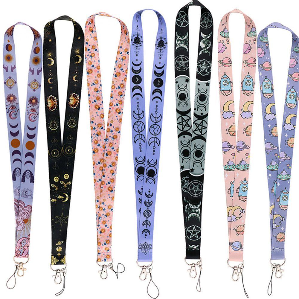 Mmluck Dây Đeo Cổ Cho Chìa Khóa / Thẻ Tên / Huy Hiệu / Điện Thoại Di Động Hình Ngôi Sao Năm Cánh Wicca Phù Thủy Wic