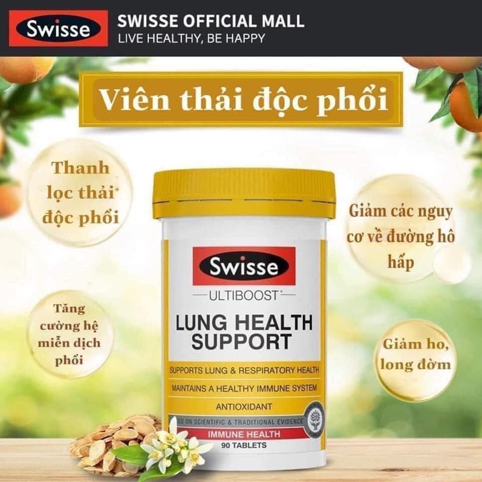 Viên Uống Bổ Phổi Thải Độc Phổi Úc - Swisse Lung Health Support 90 VIÊN - chemisthoise