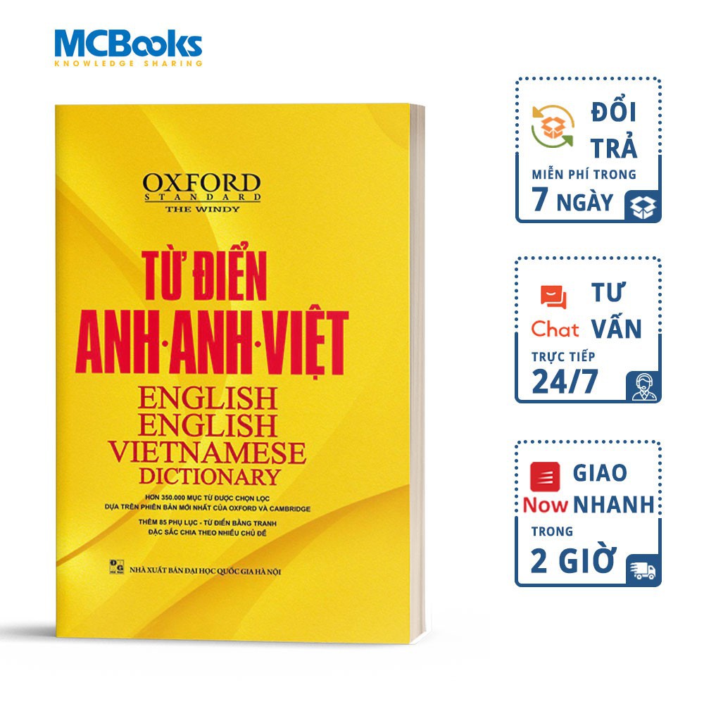Sách - Từ Điển Anh - Anh - Việt  Bìa Cứng Màu Vàng - Tặng Kèm 360 Động Từ Bất Quy Tắc Và 12 Thì Cơ Bản Trong Tiếng Anh