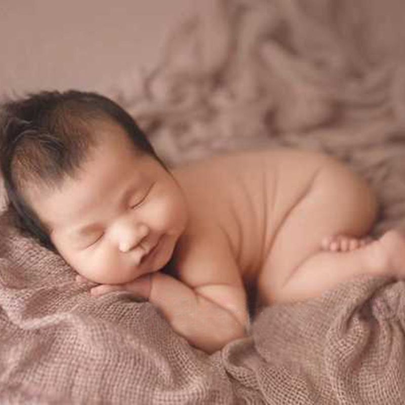 Chăn quấn em bé sơ sinh co giãn màu trơn dùng làm đạo cụ chụp ảnh