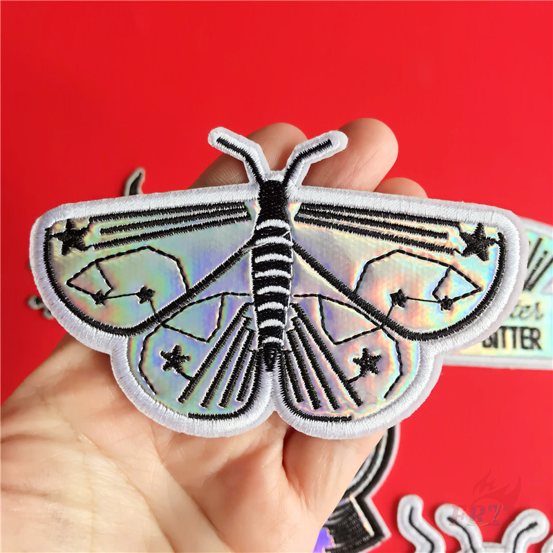 1 Miếng Dán Ủi Quần Áo Hình Côn Trùng Và Mặt Trời Màu Holographic