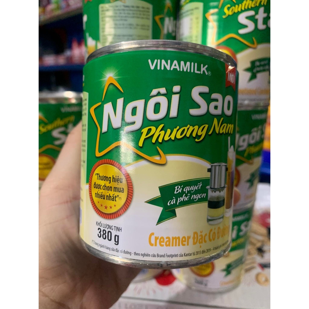 Sữa đặc có đường Vinamilk ngôi sao phương nam xanh lá lon 380g