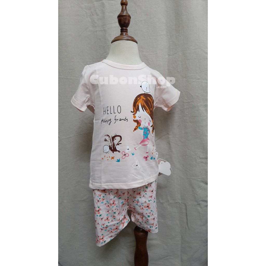 (Xả hàng)Bộ Cotton hình mùa hè siêu mát bé gái