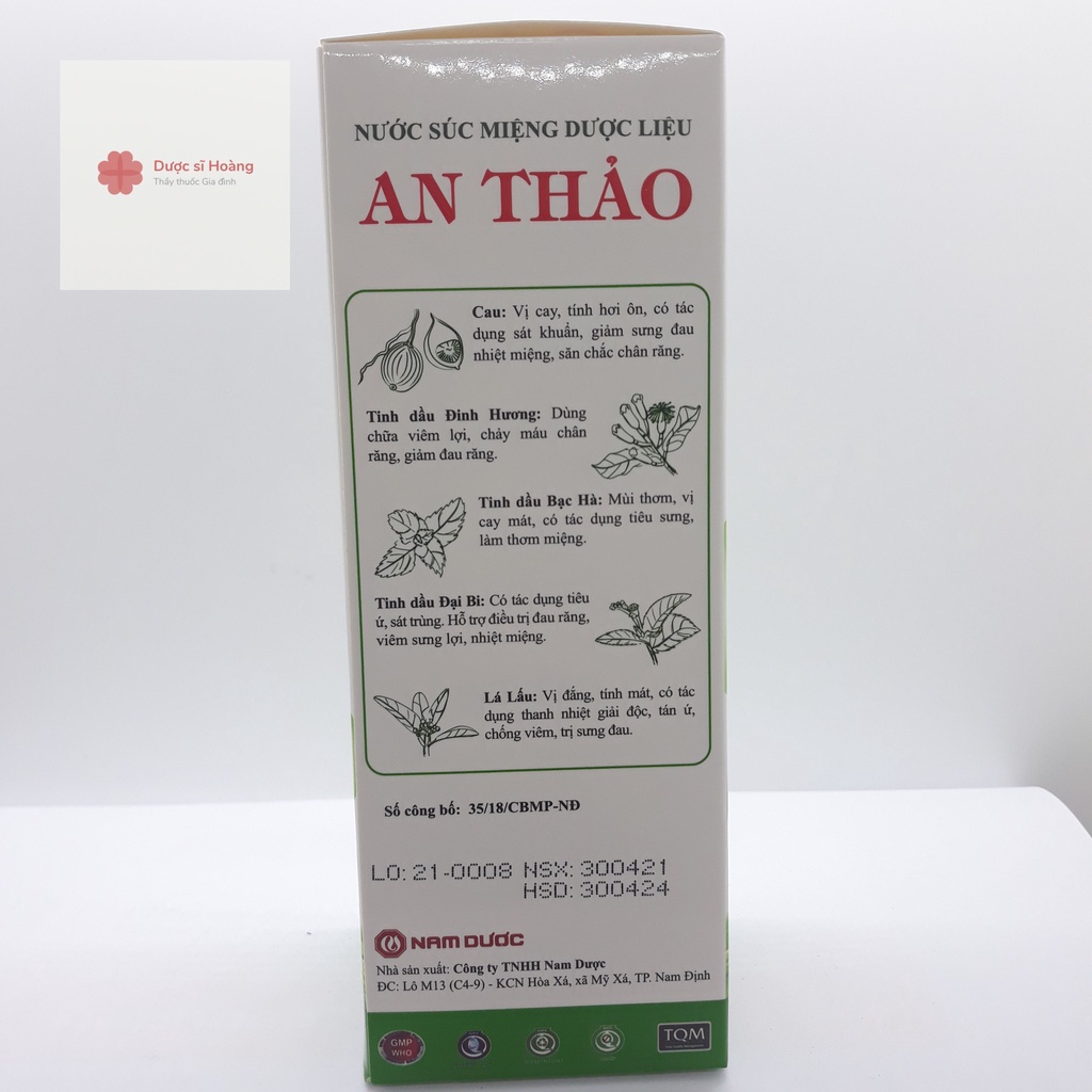 NƯỚC SÚC MIỆNG AN THẢO CHAI 250ML