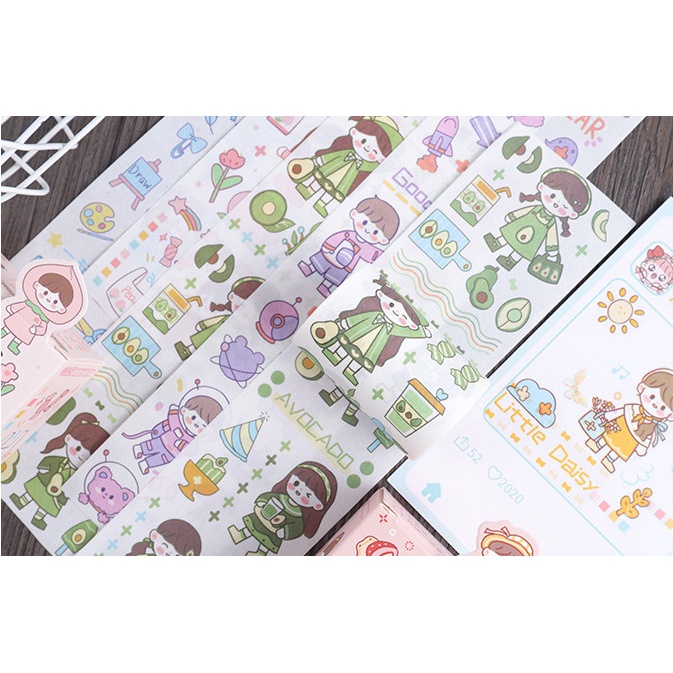 Washi tape set 2 cuộn WS03 - Băng keo dán họa tiết cute