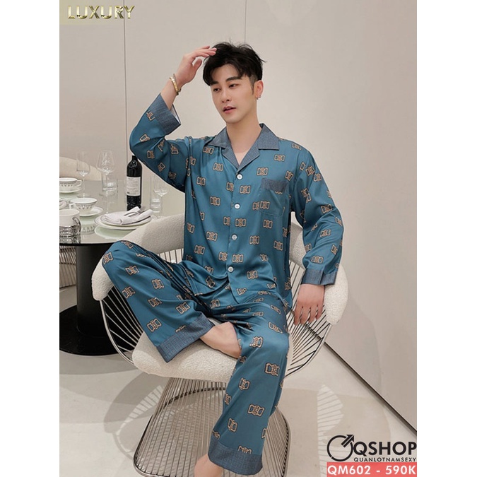 Bộ đồ pijama nam quần dài, tay dài luxury QSHOP QM602
