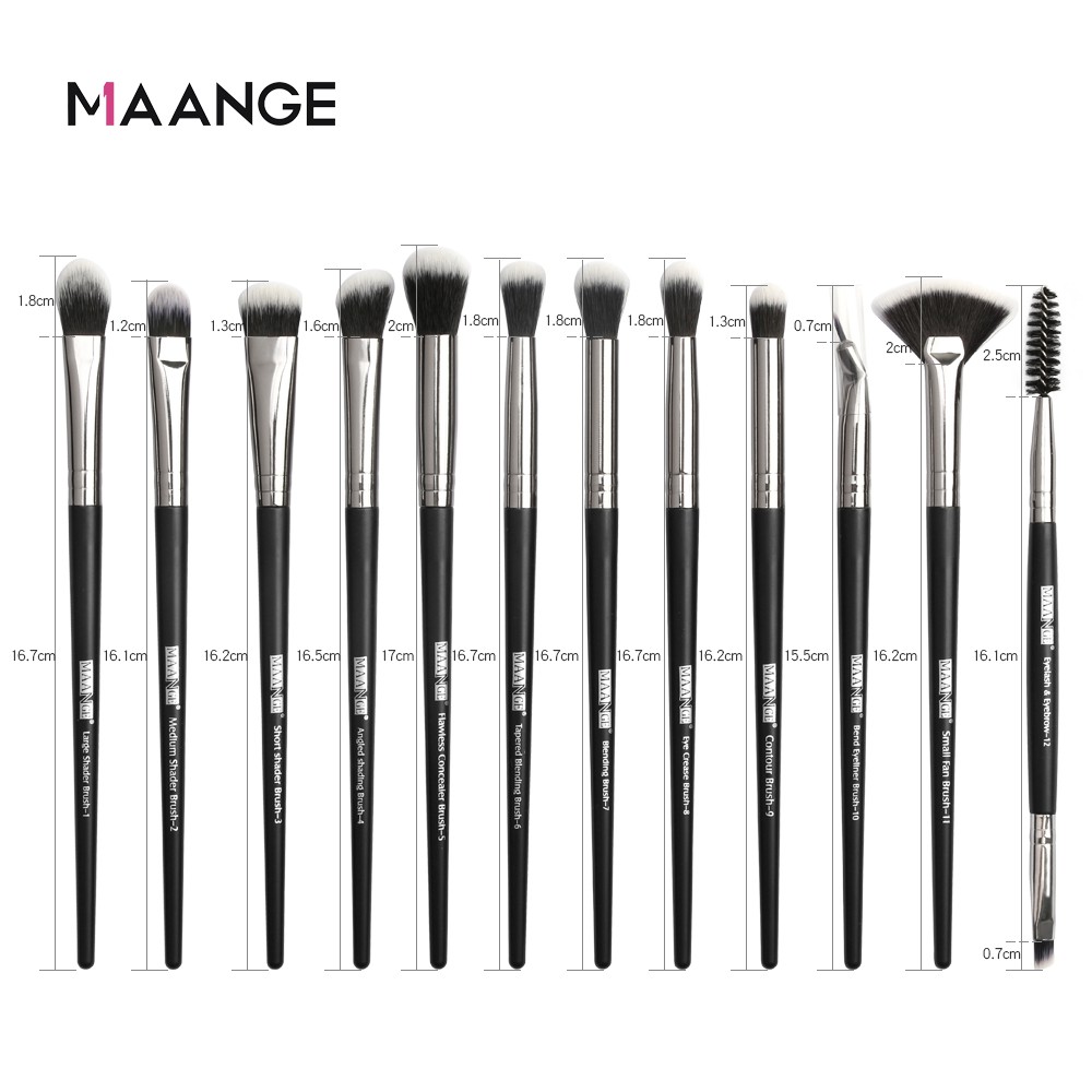 Set 12 Cọ Trang Điểm Mắt MAANGE Chuyên Nghiệp