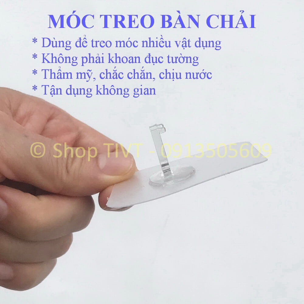 Miếng dán tường treo bàn chải, khăn mặt và nhiều đồ vật trong khu vực nhà tắm, nhà bếp, dễ làm, không khoan tường-TIVT