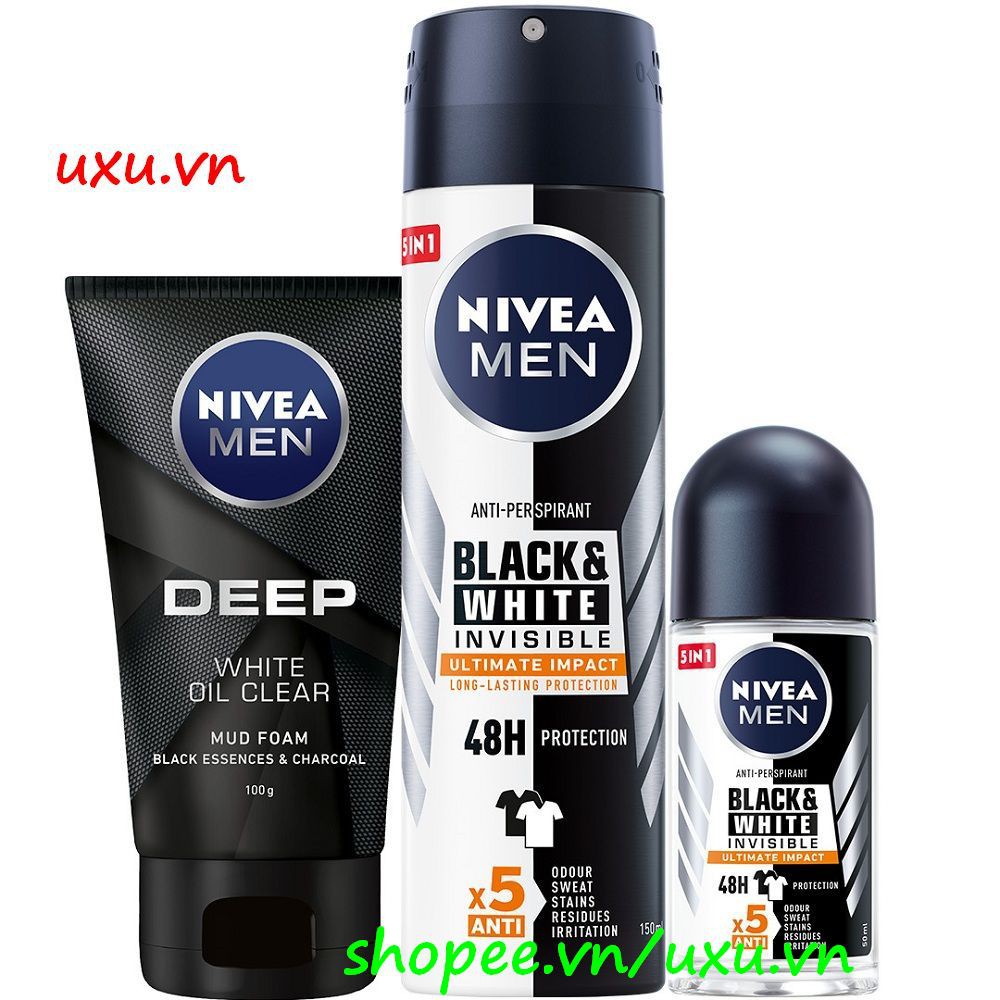 Xịt Khử Mùi Nam 150Ml Nivea Black And White Ngăn Vệt Ố Vàng, Với uxu.vn Tất Cả Là Chính Hãng.