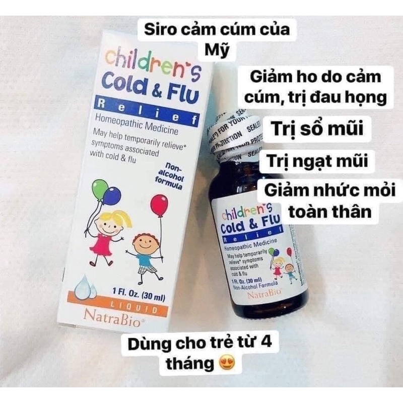 Siro Children ‘s Cold &amp; Flu Mỹ USA 30ml