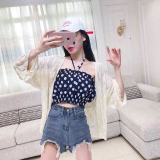 Áo kiểu ống chấm bi