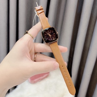 Đồng Hồ nữ dây da Melisa thiết kế mặt lục lăng lấp lánh sang trọng