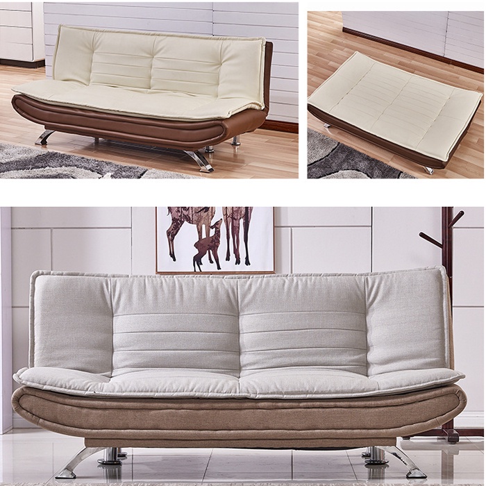 Sofa giường da PU cao cấp 1m9 x 1m2 2 người nằm - Ghế sofa phòng khách chân sắt chắc chắn decor nhà đẹp, homestay