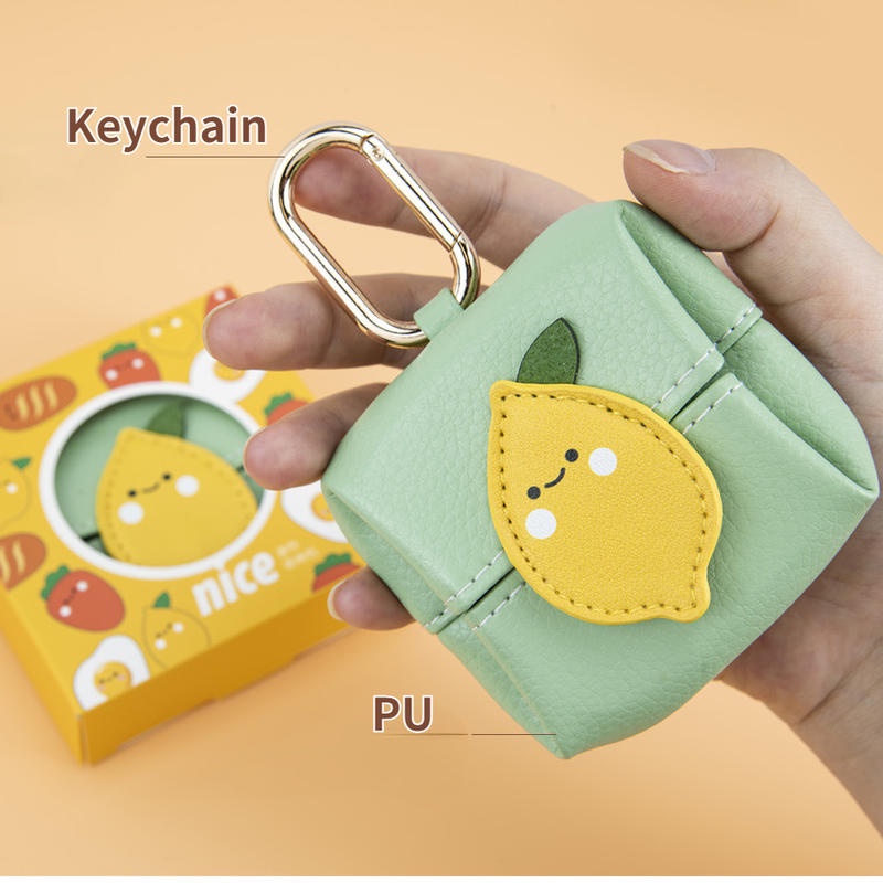 Túi Da Mini Đựng Tiền Xu / Tai Nghe Bluetooth Hình Son Môi Hoạt Hình Dễ Thương