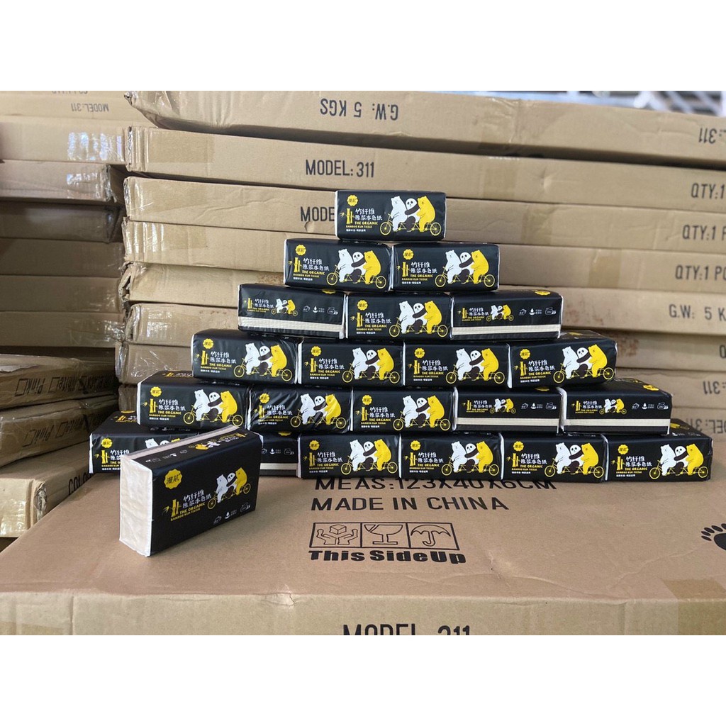 Tách Lẻ 1 gói Giấy Ăn Gấu Trúc MANHUA Hàng Siêu Dai 4 Lớp