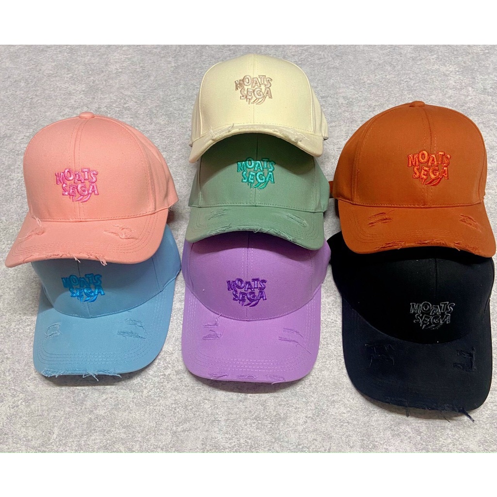 Mũ Lưỡi Trai Nón Kết Thêu Chữ Moats Sega Kiểu Rách Fashion 406 Phong Cách Ulzzang Form Unisex Nam Nữ - Hazo