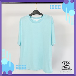 Áo thun nam nữ 2S.Clothing tay lỡ Form rộng cổ tròn màu Xanh Thiên Thanh