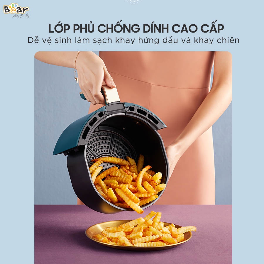 Nồi chiên không dầu Bear VS-8083, 3.5L 1350W công nghệ nhiệt đối Lưu 360 độ, HomeMart – Hàng chính hãng BH 18 tháng