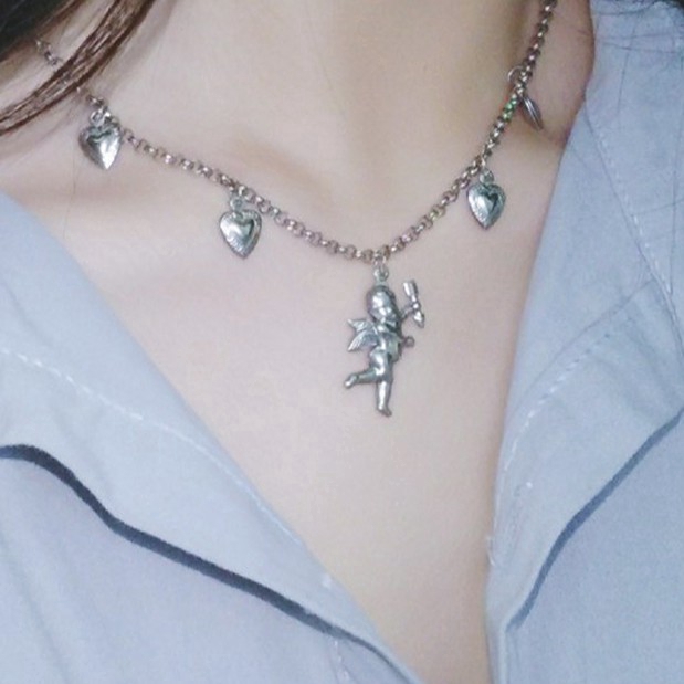 Dây Chuyền Mặt Trái Tim Và Đôi Cánh Thiên Thần Ngọt Ngào