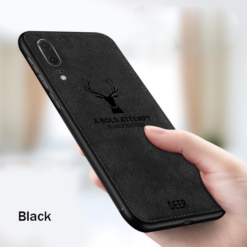 Ốp điện thoại bọc vải họa tiết chú nai cho Vivo 1801 1814 1815 1820 1902 1907