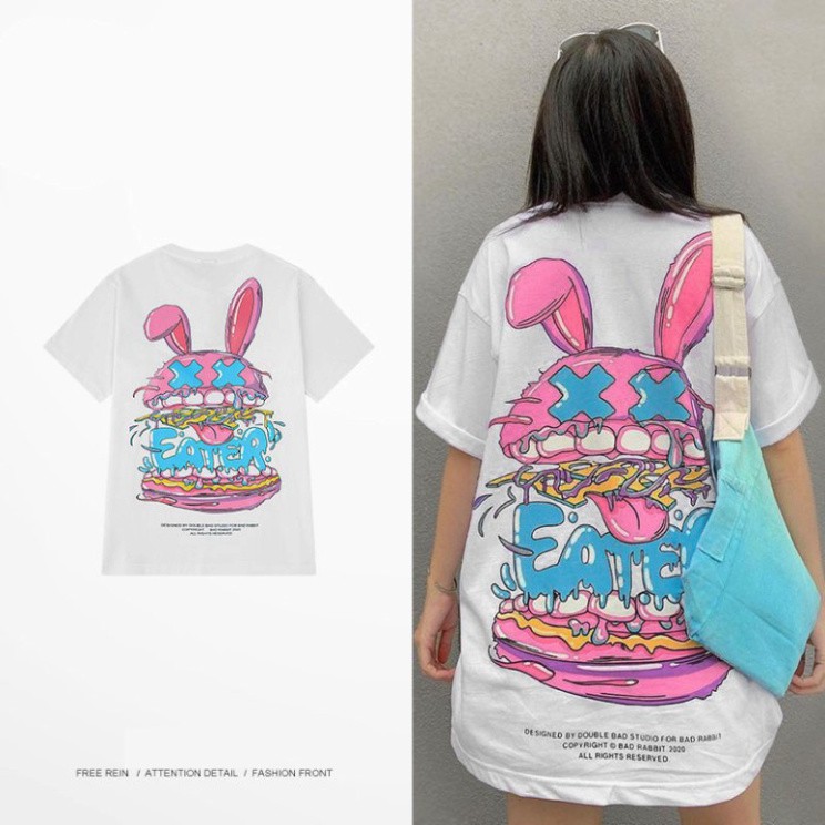 ÁO THUN, ÁO PHÔNG TAY LỠ UNISEX FORM RỘNG OVERSIZE BAD RABBIT M154 KL SHOP 247 SHOP