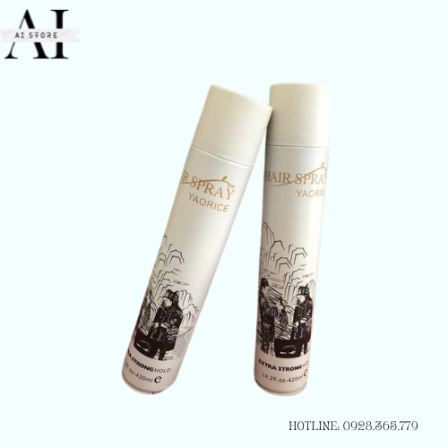 Gôm, keo xịt tóc YAORICE HAIRSPRAY 420ML tạo kiểu giữ nếp cho tóc. HÀNG CHÍNH HÃNG. AI Store