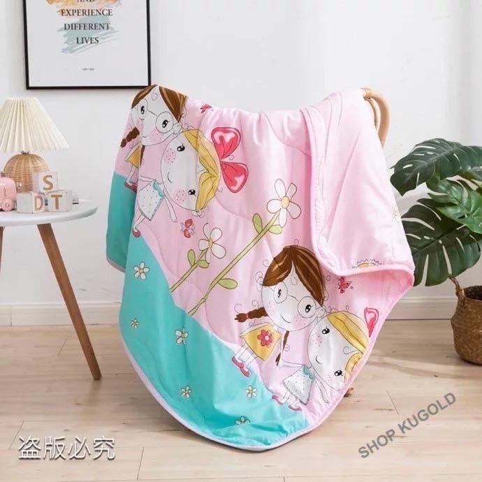 Mền đũi cho bé in 2 mặt hoạt hình (kích thước 1.1m x 1.5m)