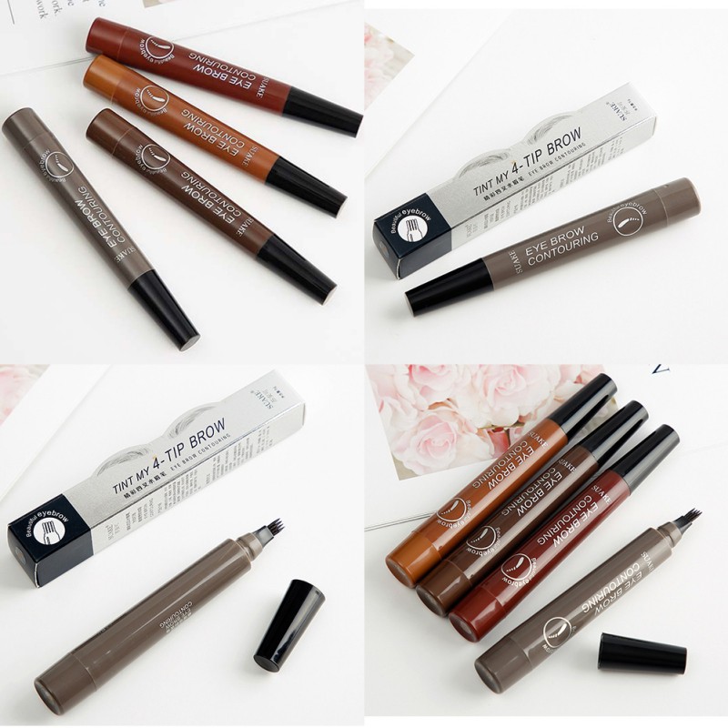 [Hàng mới về] Bút nước vẽ hình xăm lông mày chống nhòe với đầu nĩa tiện dụng