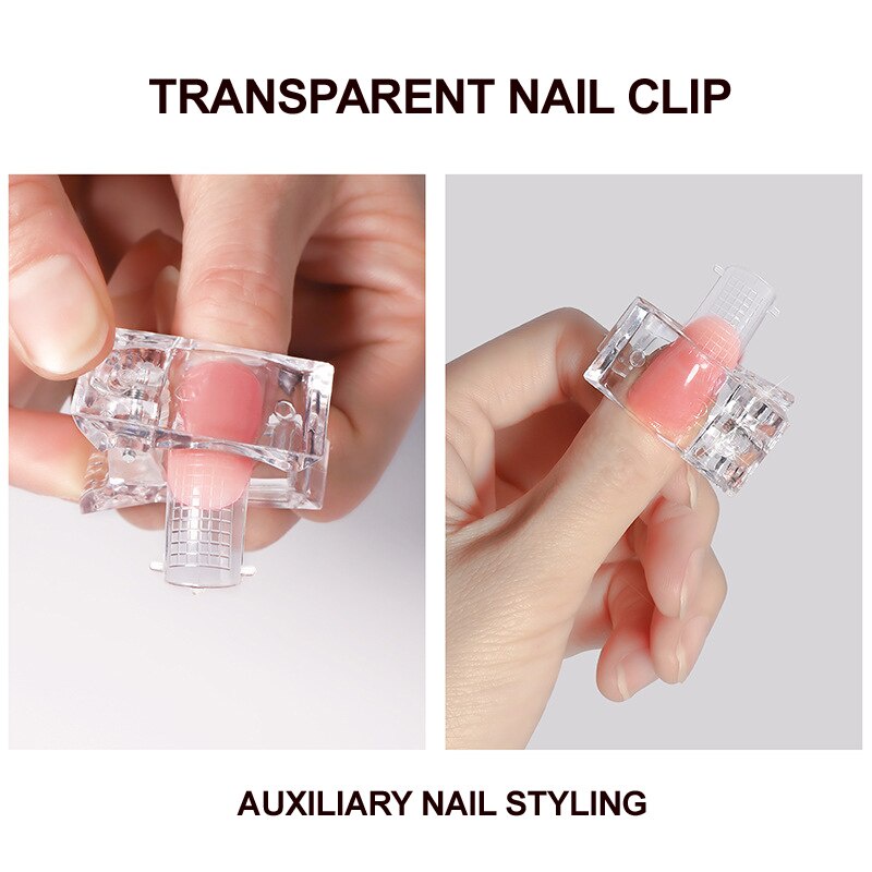 Kẹp nhựa trong suốt cố định móng tay DIY