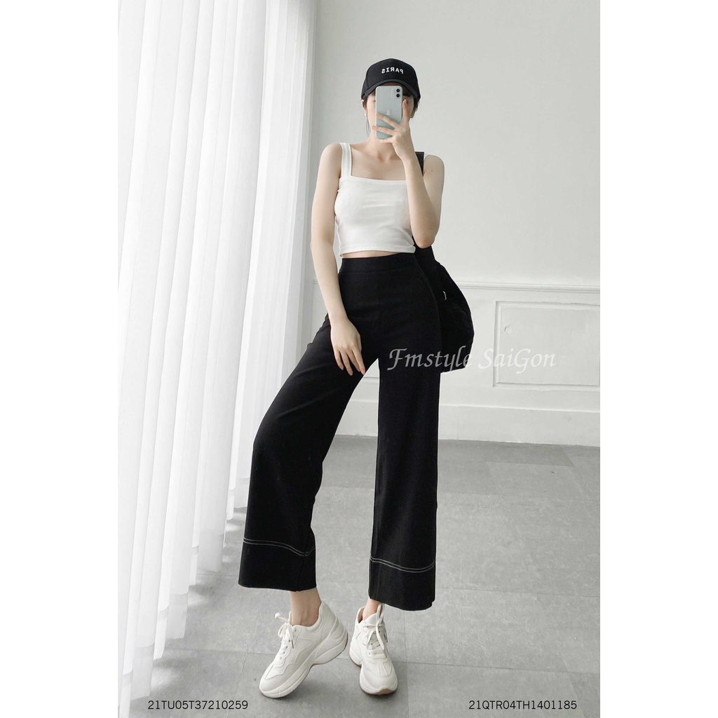 Quần tây rộng suông viền chỉ VM STYLE thời trang ulzzang 22QTR02TH0801