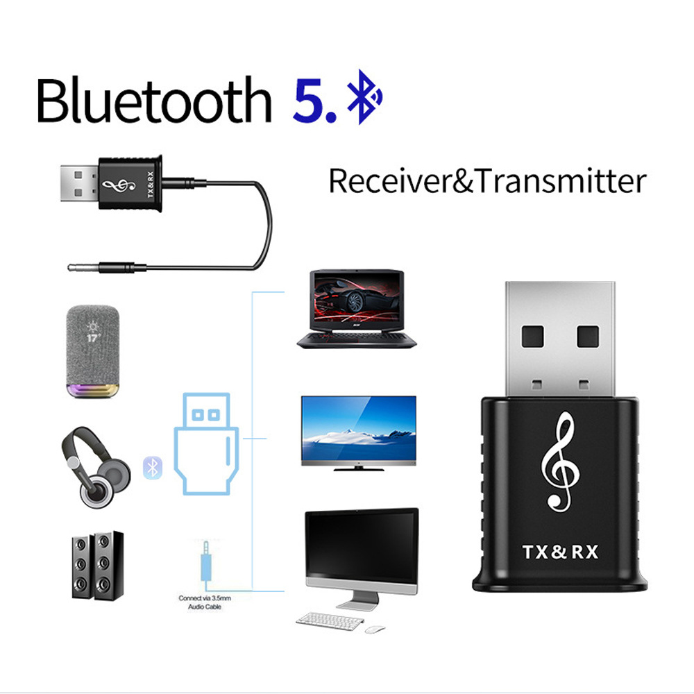 Usb Nhận Tín Hiệu Bluetooth 5.0 3.5mm