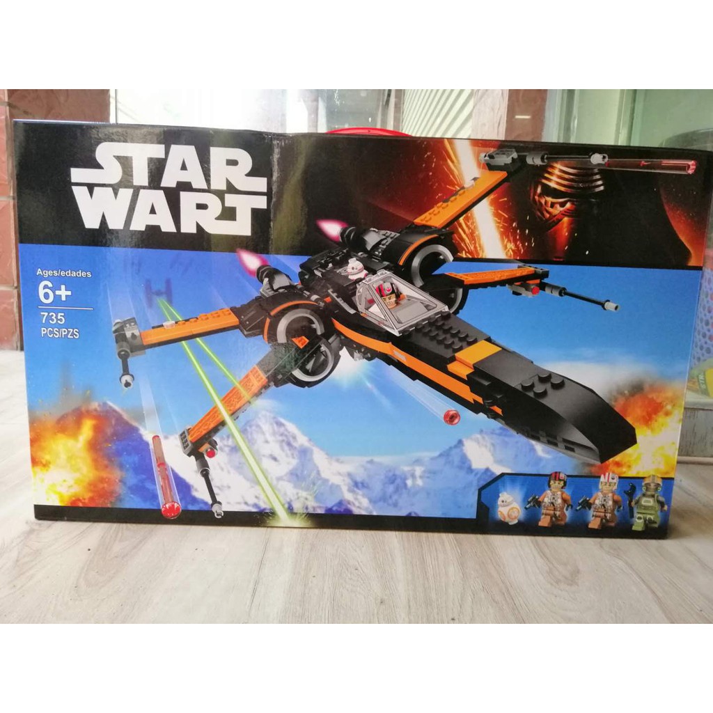 Lắp ghép Mô hình Star Wars Poe's X-Wing Fighter Xếp hình Phi Thuyền Tấn Công Cánh Chữ X