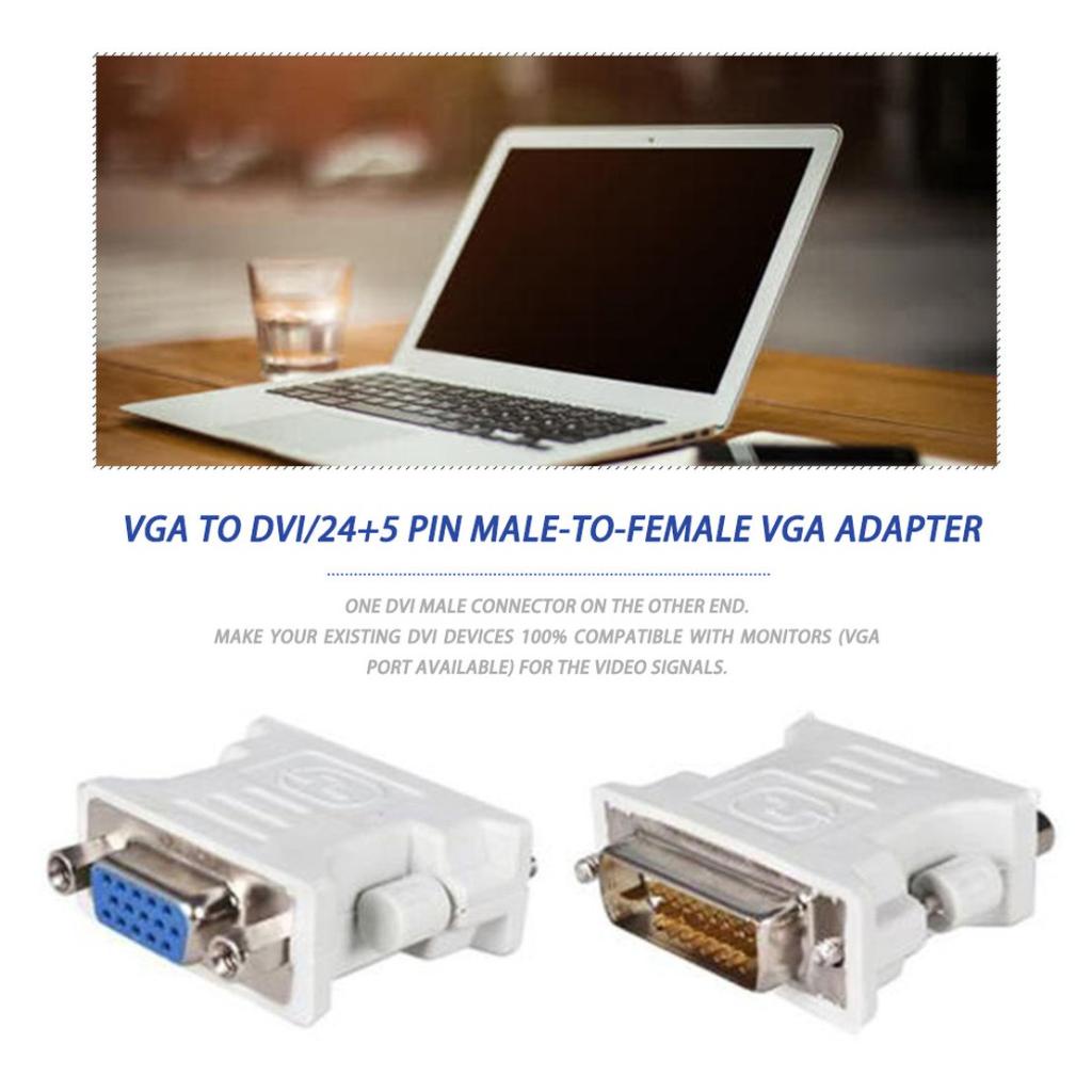 Adapter VGA To DVI D/24+1 Pin Male To VGA Female Socket Adapter Converter