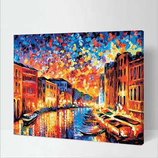 Tranh sơn dầu số hóa tự tô màu theo số có khung - [209] TRANH TRỪU TƯỢNG 5 (40*50)