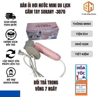 BÀN ỦI HƠI NƯỚC MINI DU LỊCH CẦM TAY SOKANY -3070-BÀN ỦI MINI CẦM TAY TIỆN LỢI