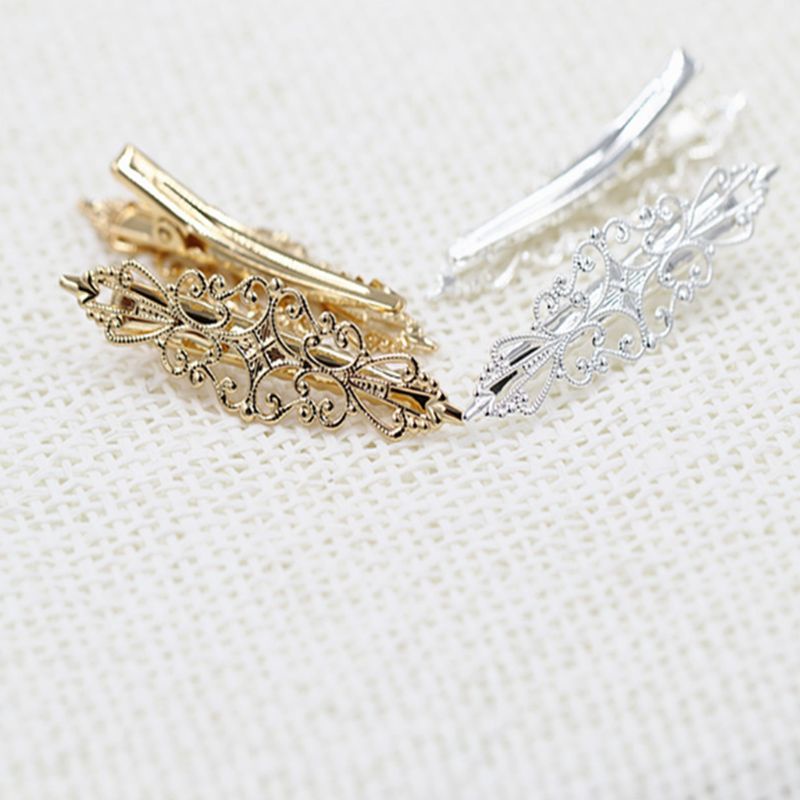 Youyo Kẹp Tóc Mỏ Vịt Khoét Rỗng Bằng Kim Loại Hình Vương Miện Hoa Rỗng Cổ Điển Cho Nữ Ha