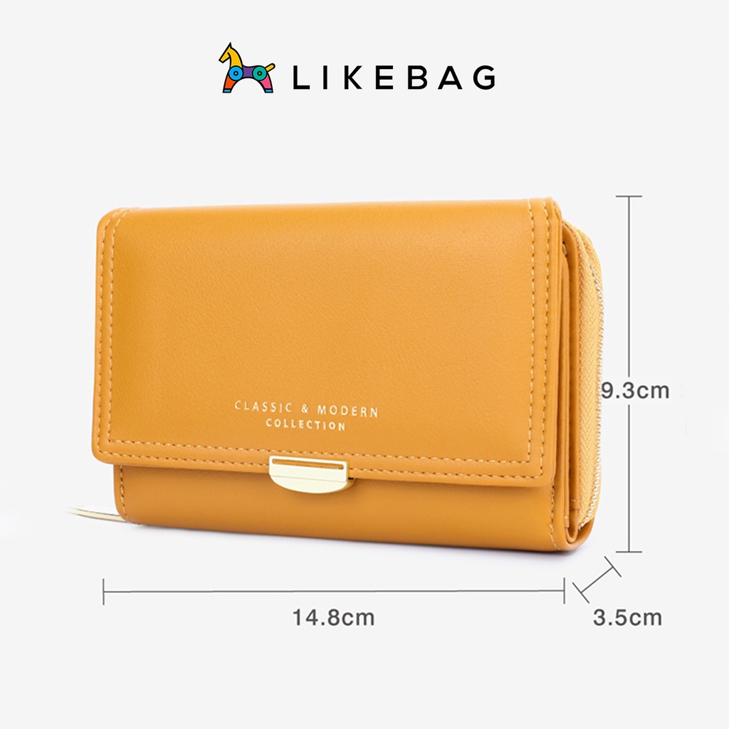 Ví nữ mini cầm tay LIKEBAG basic trơn T2704-001 - LIBAGI
