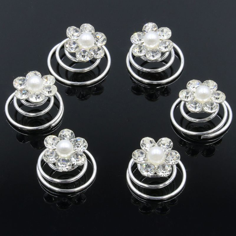 Trâm Cài Tóc Dạng Xoắn Ốc Đính Pha Lê Cho Cô Dâu YOUYO