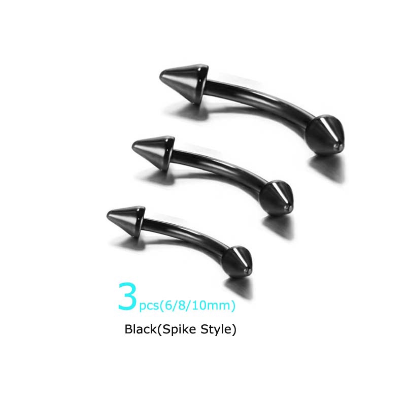 Set 3 Khuyên Xỏ Lông Mày Bằng Thép Không Gỉ 20Gauge