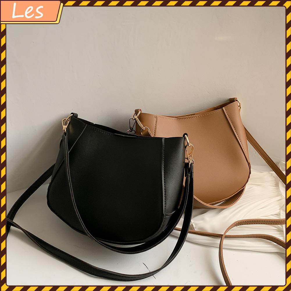 Túi Da Đeo Chéo Màu Trơn Thời Trang Cho Nữ