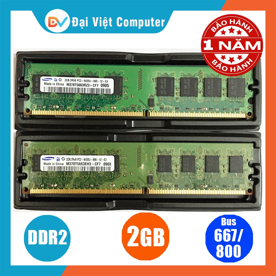 Ram máy tính để bàn 2GB 1GB DDR2 bus 800 / 667 (Hãng ngẫu nhiên) samsung hynix kingston ...