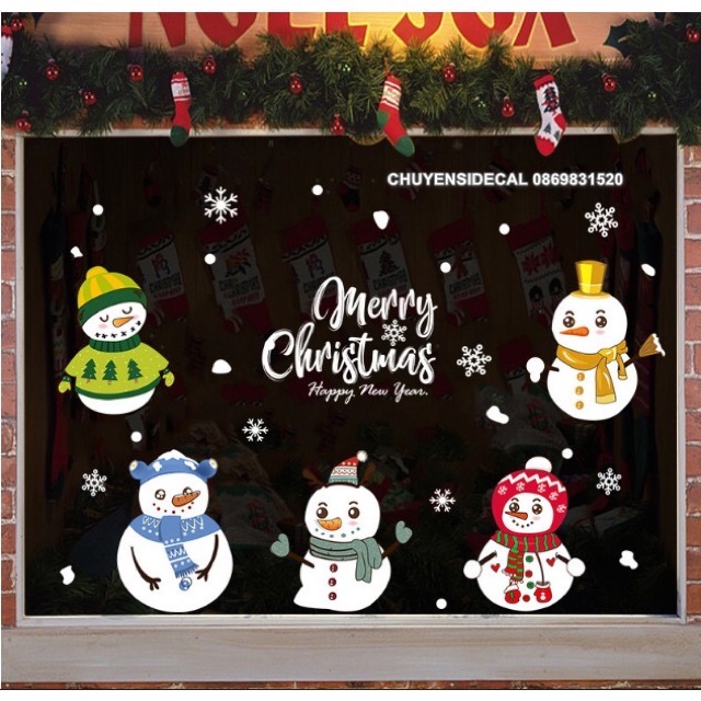 Decal dán tường Noel - Người Tuyết Vui nhộn