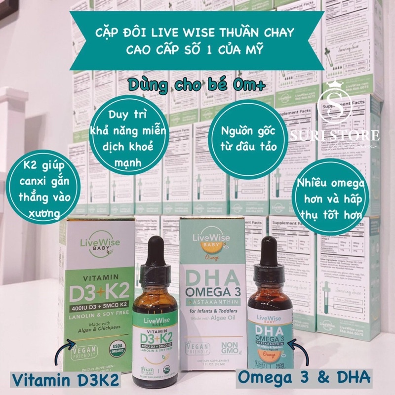 DHA Livewise Mỹ chiết xuất tảo hương Quýt 0m+