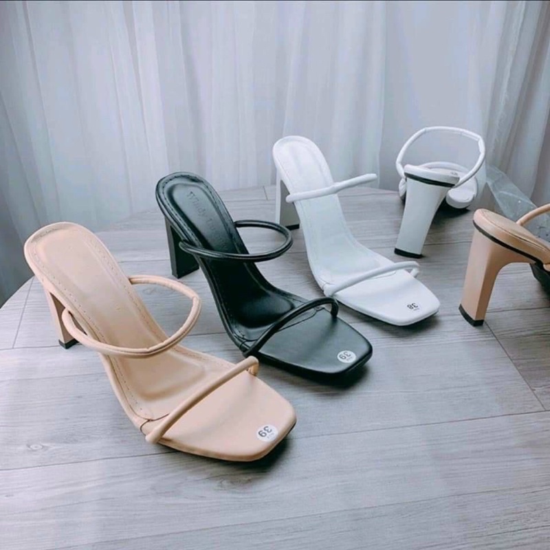 Sandal nữ quai mảnh, gót trụ cao kiểu dáng hàn quốc dễ đi tôn chân phù hợp với mọi trang phục